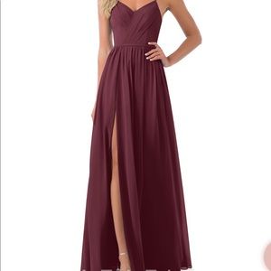 Azazie Cora style dress in Cabernet